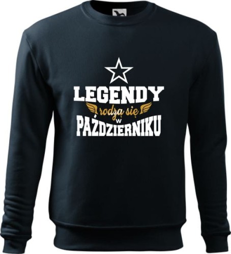 Męska bluza z nadrukiem Legendy rodzą się w Październiku AlleKoszulki (1).jpg
