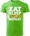 Koszulka dla wspinacza z nadrukiem Eat Sleep Climb Repeat kolor green apple