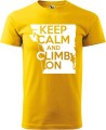 Koszulka dla wspinacza Keep Calm and Climb On kolor żółty