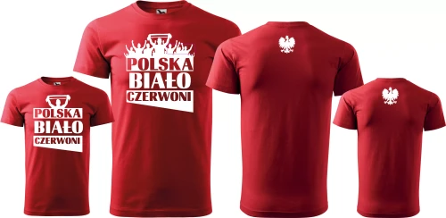 Zestaw kibica 06 Polska biało czerwoni tata syn czerwony.webp