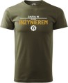 Koszulka inżynier prezent dla inżyniera koszulka z nadrukiem Zaufaj mi jestem inżynierem kolor militarny
