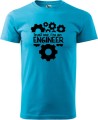 Prezent dla inżyniera koszulka inżynier z nadrukiem Trust me i'm an engineer kolor turkusowy