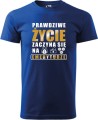 Koszulka Emeryta Prawdziwe Życie zaczyna się na emeryturze kolor chaber