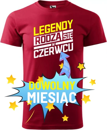 Koszulki z miesiącem urodzenia męskie legendy rodzą się w kolor marlboro