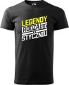 Koszulki z miesiącem urodzenia męskie legendy rodzą się w kolor czarny