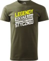 Koszulki z miesiącem urodzenia męskie legendy rodzą się w kolor militarny