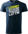 Koszulki z miesiącem urodzenia męskie legendy rodzą się w kolor granatowy