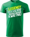 Koszulki z miesiącem urodzenia męskie legendy rodzą się w kolor zielona trawa