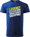 Koszulki z miesiącem urodzenia męskie legendy rodzą się w kolor chabrowy