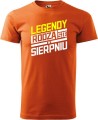 Koszulki z miesiącem urodzenia męskie legendy rodzą się w kolor pomarańczowy