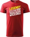 Koszulki z miesiącem urodzenia męskie legendy rodzą się w kolor czerwony