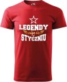Męskie koszulki z miesiącem na urodziny Legendy rodzą się w kolor czerwony