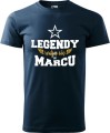 Męskie koszulki z miesiącem na urodziny Legendy rodzą się w kolor granatowy