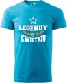 Męskie koszulki z miesiącem na urodziny Legendy rodzą się w kolor turkus