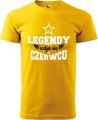Męskie koszulki z miesiącem na urodziny Legendy rodzą się w kolor żółty