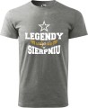 Męskie koszulki z miesiącem na urodziny Legendy rodzą się w kolor szary