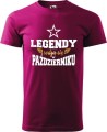 Męskie koszulki z miesiącem na urodziny Legendy rodzą się w kolor fuksja