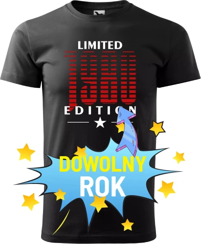 Koszulka na 40 urodziny męska nadruk Limited Edition kolor czarny