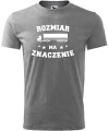 Koszulka dla kierowcy z zabawnym nadrukiem rozmiar ma znaczenie kolor szary