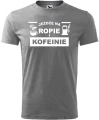Koszulka dla kierowcy ciężarówki Jeżdżę na ropie i kofeinie kolor szary
