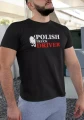 Koszulka dla kierowcy ciężarówki z napisem Polish Truck Driver 3 kolor czarny zdjęcie mężczyzny