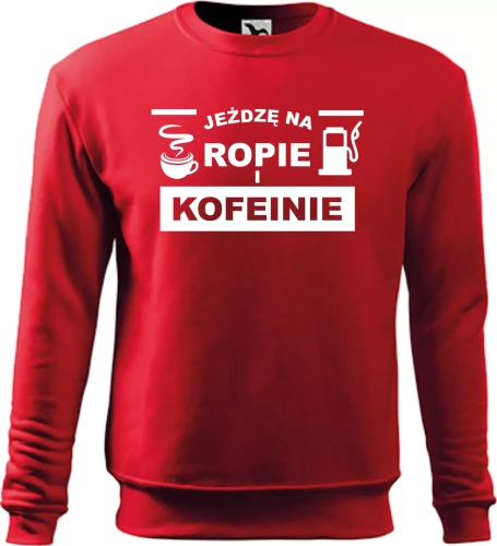 Bluza dla kierowcy TIRa jeżdżę na ropie i kofeinie kolor czerwony