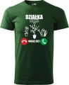 Koszulka działka dzwoni męska dla działkowca kolor zieleń butelkowa