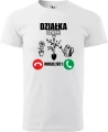 Koszulka działka dzwoni męska dla działkowca kolor biały
