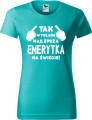 Koszulka dla emerytki z nadrukiem Tak wygląda najlepsza emerytka na świecie kolor szmaragdowy