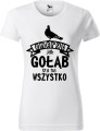 Koszulka dla emerytki ze śmiesznym nadrukiem Emeryt jak gołąb sra na wszystko kolor biały
