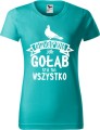 Koszulka dla emerytki ze śmiesznym nadrukiem Emeryt jak gołąb sra na wszystko kolor szmaragdowy