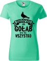 Koszulka dla emerytki ze śmiesznym nadrukiem Emeryt jak gołąb sra na wszystko kolor miętowy