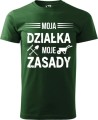 Koszulka dla działkowca z nadrukiem Moja działka moje zasady kolor zielony