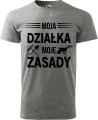 Koszulka dla działkowca z nadrukiem Moja działka moje zasady kolor szary
