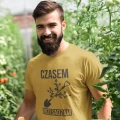Koszulka dla działkowca na działkę z nadrukiem Czasem przesadzam