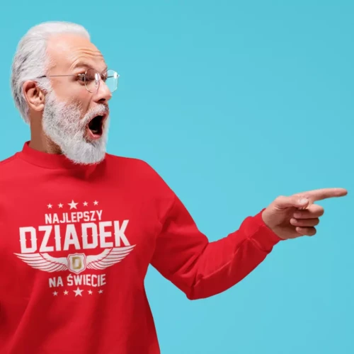 Koszulka dla dziadka z nadrukiem Najlepszy Dziadek na Świecie skrzydła prezent