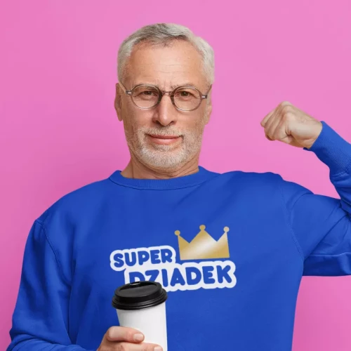 Koszulka dla dziadka z nadrukiem Super Dziadek Korona prezent
