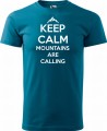 Keep Calm mountains are calling męska koszulka w góry prezent Aradena petrol blue.jpg