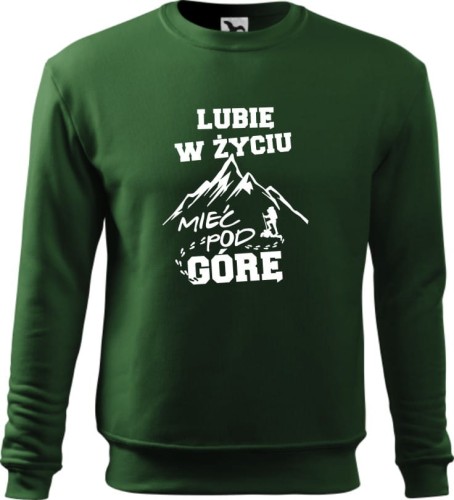 Bluza w góry męska Lubie w życiu mieć pod górę kolor zieleń butelkowa Aradena.pl.jpg