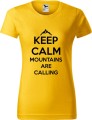 Koszulka dla miłośników gór Keep calm mountains are calling kolor żółty Aradena.pl.jpg