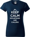 Koszulka dla miłośników gór Keep calm mountains are calling kolor ciemny granat Aradena.pl.jpg