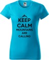 Koszulka dla miłośników gór Keep calm mountains are calling kolor turkusowy Aradena.pl.jpg