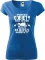 Koszulka na motor Wszystkie Kobiety rodzą się równe najlepsze mają motocykl kolor lazurowy Aradena.pl.webp