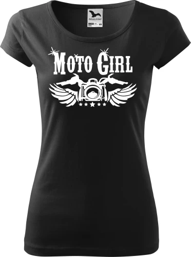Koszulka dla niej na motocykl Moto Girl kolor czarny Aradena.pl.webp