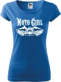 Koszulka dla niej na motocykl Moto Girl kolor lazur Aradena.pl.webp