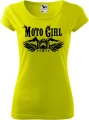 Koszulka dla niej na motocykl Moto Girl kolor limonkowy Aradena.pl.webp