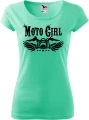 Koszulka dla niej na motocykl Moto Girl kolor miętowy Aradena.pl.webp