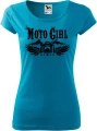 Koszulka dla niej na motocykl Moto Girl kolor turkus Aradena.pl.webp