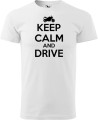 Koszulka dla motocyklisty nadruk Keep Calm and Drive kolor biały Aradena.pl.jpg