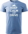 Koszulka dla motocyklisty nadruk Keep Calm and Drive kolor błękit Aradena.pl.jpg